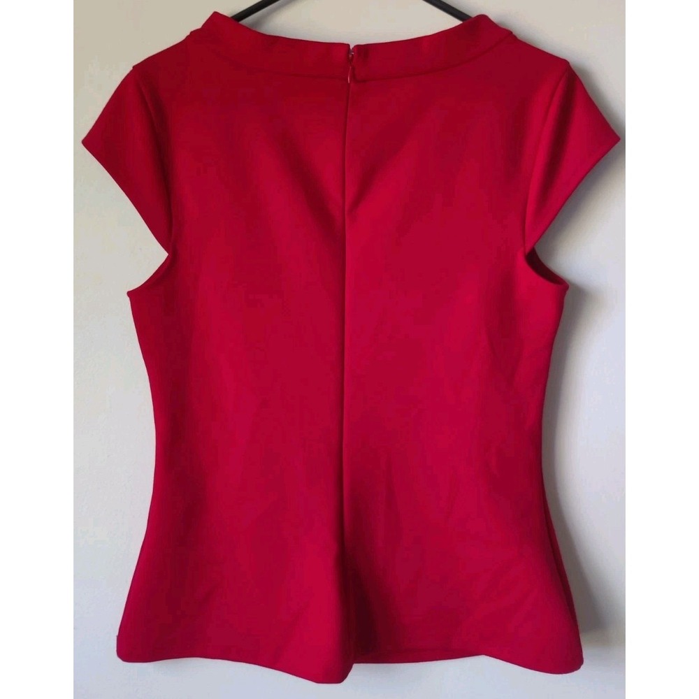 New York & Company 7th Avenue Women's Mock Turtleneck Top Silhouette Red Size M - Picture 2 of 5